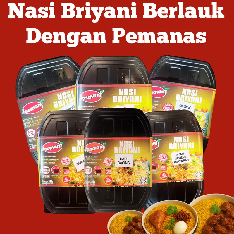 NASI BRIYANI BERLAUK DENGAN PEMANAS — AYAM GORENG BEREMPAH