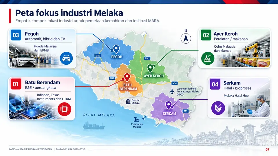 Peta fokus industri Melaka